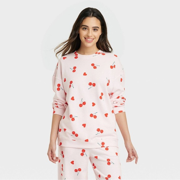 Target Tops - Target Cherry Hearts Sweatshirt Sweatpants 2-Piece Set Pink Valentine’s Day NWT